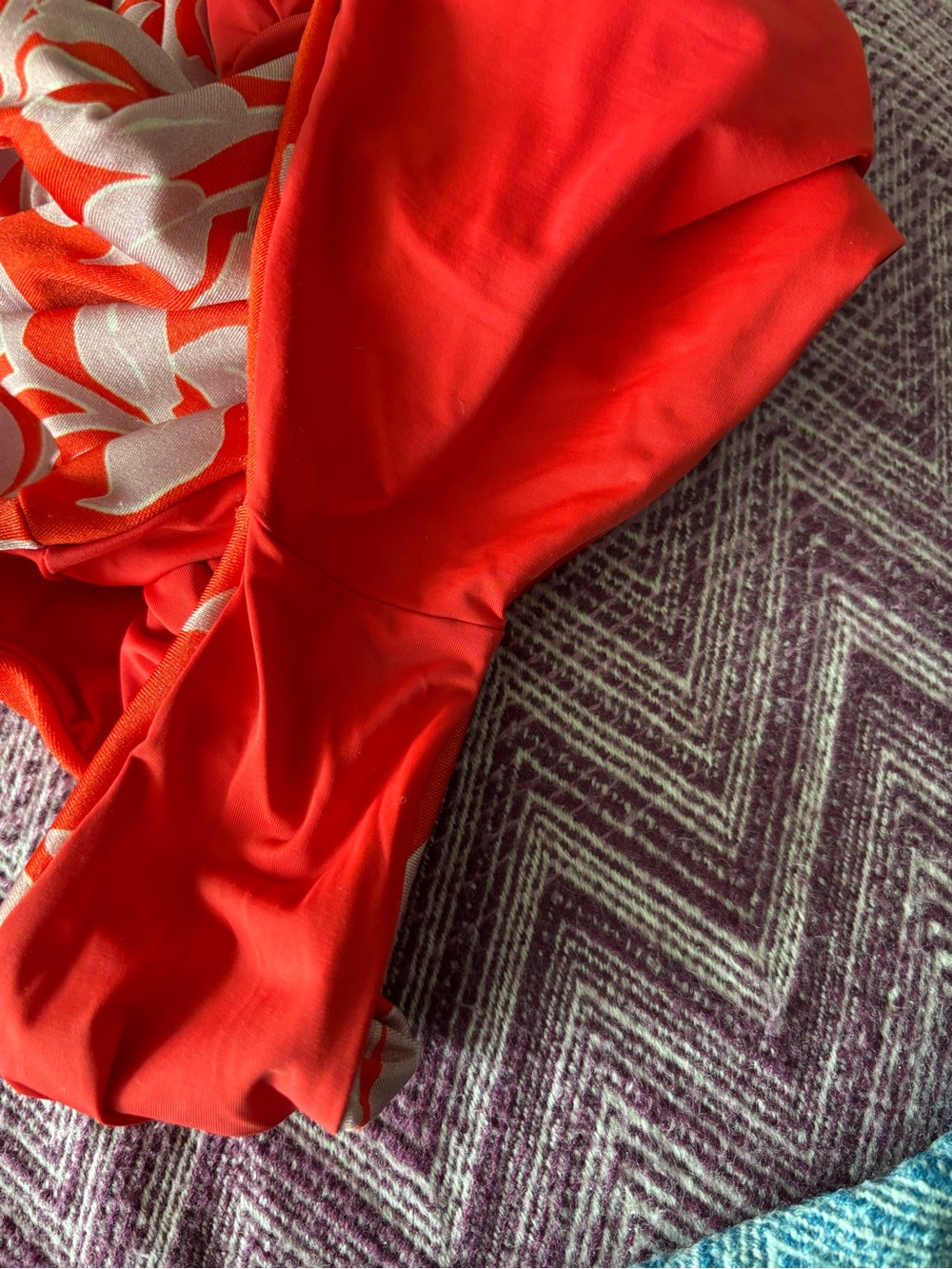 PatBO One Piece Swim Suit - Worn Once - Red and Lavender- very chic for Summer - Picture 6 of 8